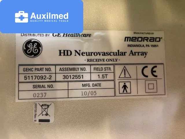 GE/ Medrad  Neurovascular MRI Coil